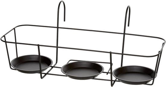 Supporto per piante ca. 50 x 25 x 21 cm - Stendardo decorativo in metallo nero - Daisy - Accessorio per giardino per interni ed esterni