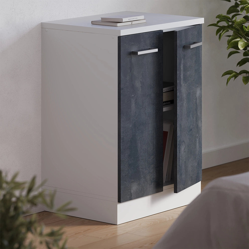 Mobile per mansarda Rion Calce nera/Bianco 60 x 83.8 cm senza inclinazione con 2 ante Vicco