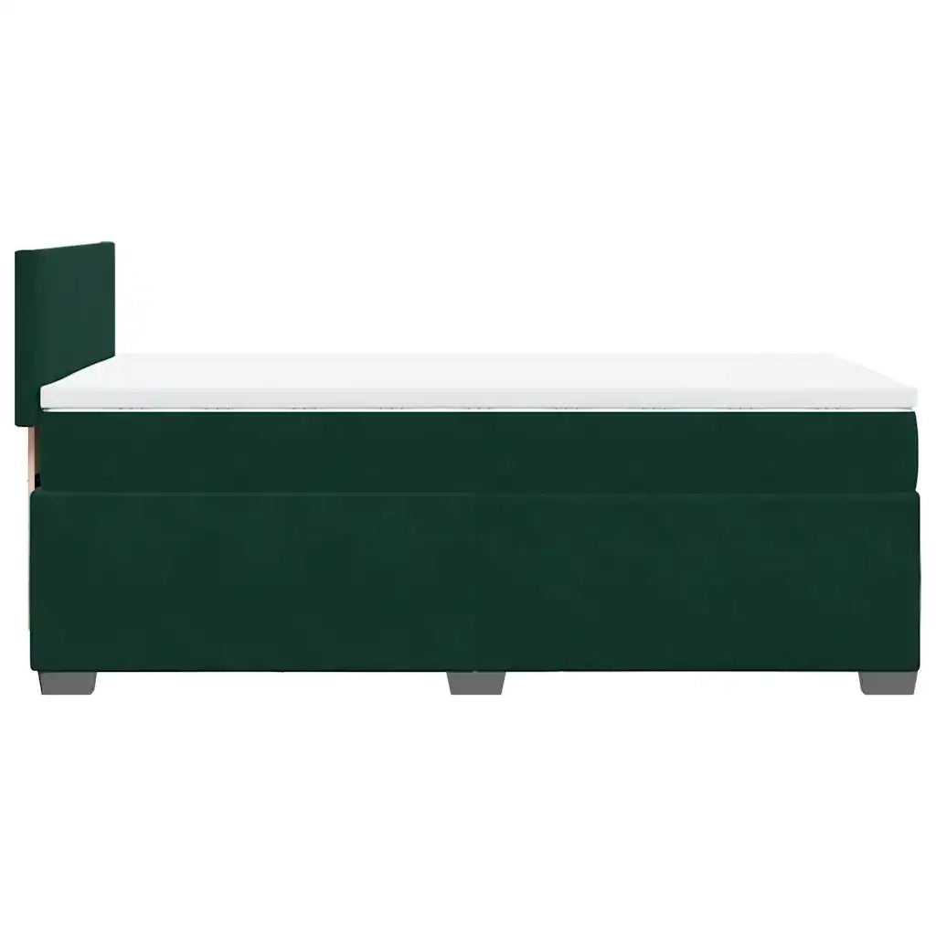 Giroletto a Molle con Materasso Verde Scuro 90x200 cm Velluto 3286207