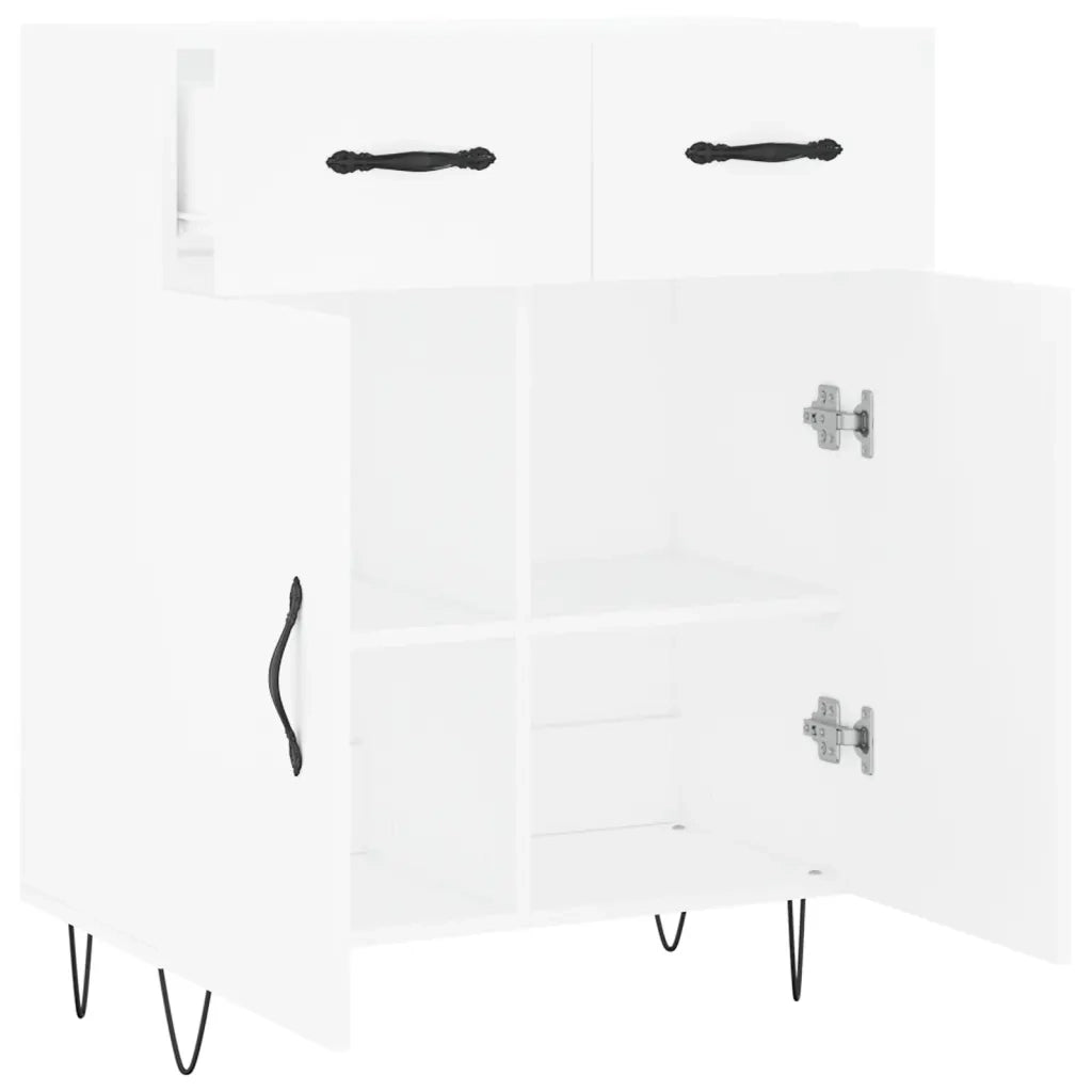 Credenza | Madia | Buffet da pranzo | Armadio da pranzo Bianca 69,5x34x90 cm in Legno Multistrato