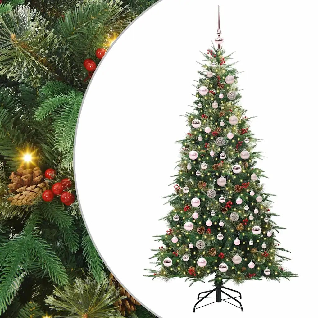 Albero di Natale Artificiale-Albero Natalizio con Rami Pieghevoli Verde 180 cm 411310