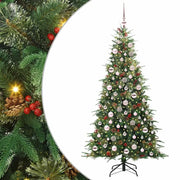 Albero di Natale Artificiale-Albero Natalizio con Rami Pieghevoli Verde 180 cm 411310