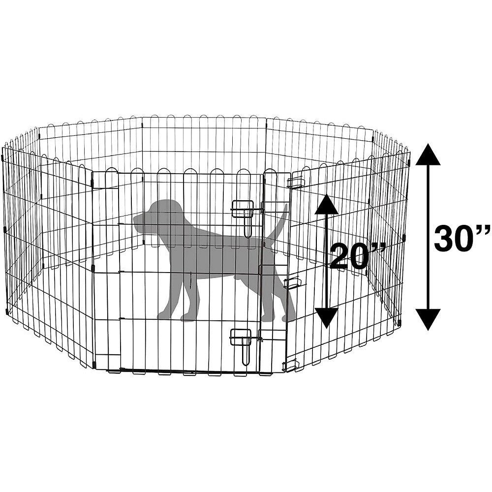 Trade Shop - Recinzione In Metallo Per Cani Pieghevole Per Esercizio 152,4 X 152,4 X 76,2 Cm -