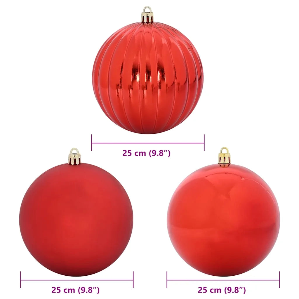 Set di palline di Natale XXL 3 pz Rosso Plastica CFW6649512