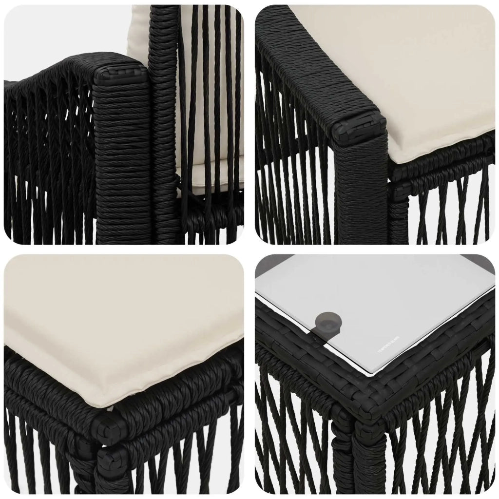 Set Divano da Giardino 7 pz Nero polyrattan 3435940