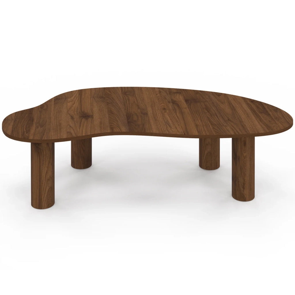 IDMarket - Tavolino ORGANIQUE 100 cm in legno effetto noce