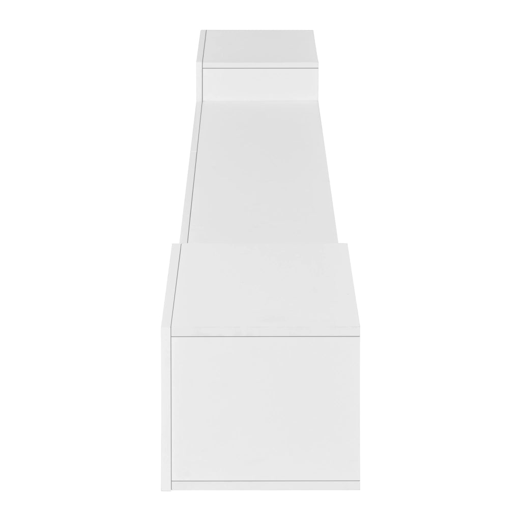 Mobile porta TV sospeso con LED app, 2 ante a battente e 3 ribalta, per soggiorno, bianco, 245 × 30 × 26 cm