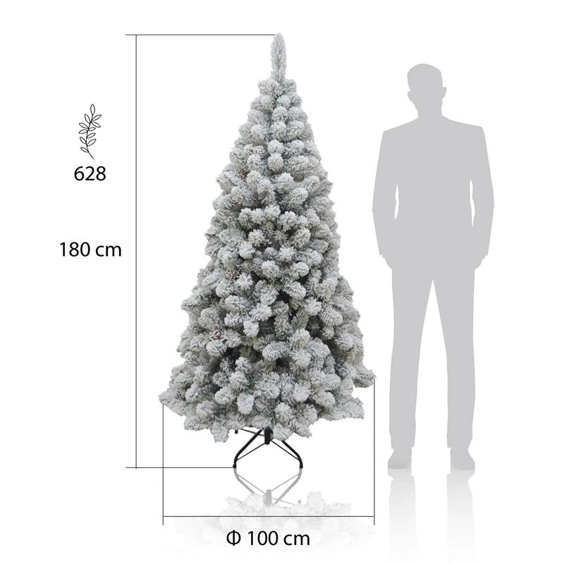 ALBERO DI NATALE ROCCARASO 180 CM CON NEVE INNEVATO ARTIFICIALE USATO COME NUOVO