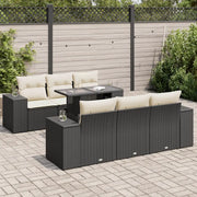Set Divani da Giardino con Cuscini 7pz Nero Polyrattan 3326737