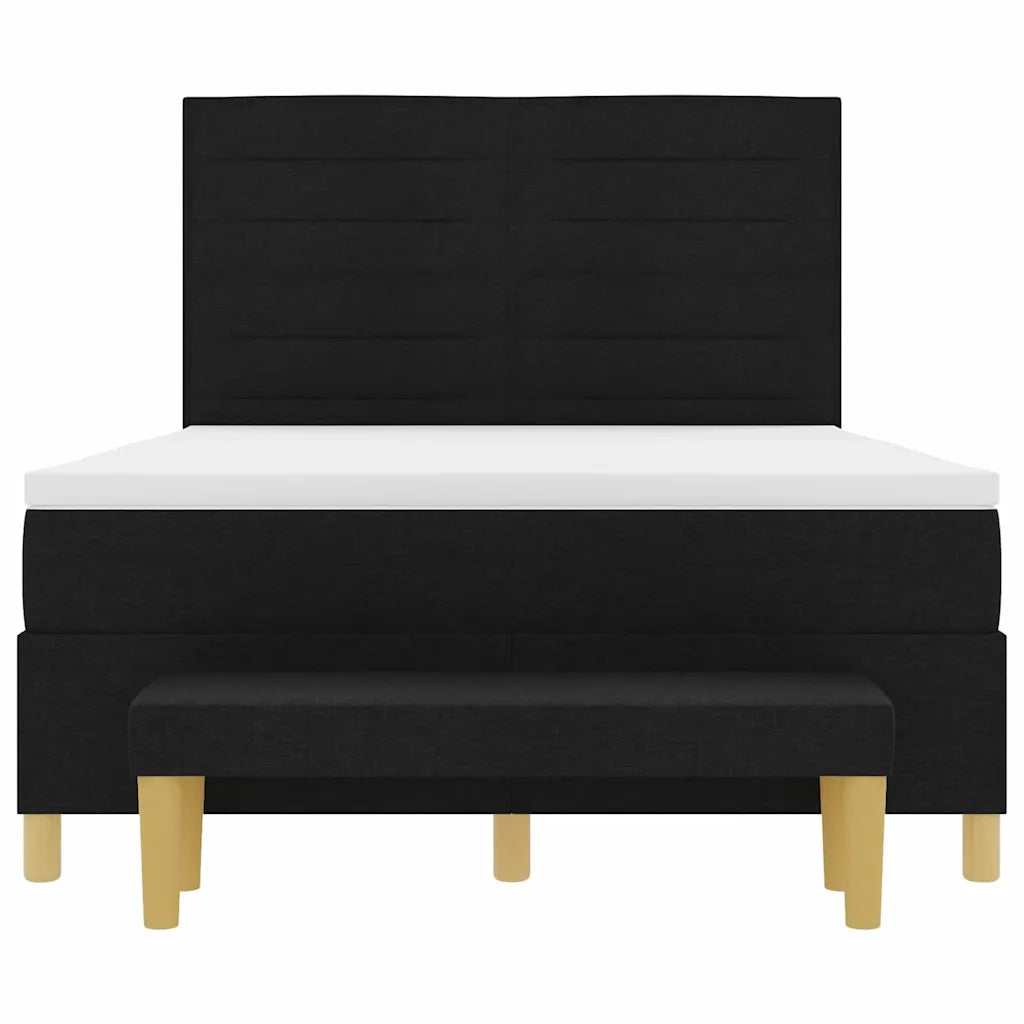 Letto a molle con testiera Nero 200 x 140 cm Tessuto 3344228