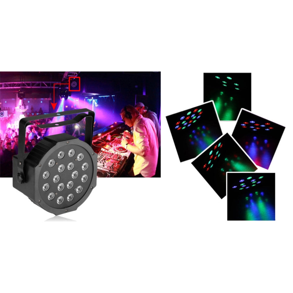 Trade Shop - Faro Rgb Proiettore Dmx 512 Effetto Luce Flat Par Light Alta Luminosita 18 Led -