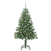 Albero di Natale con 150 LED con supporto-Luci decorative natalizie Verde 150 cm PVC 373003