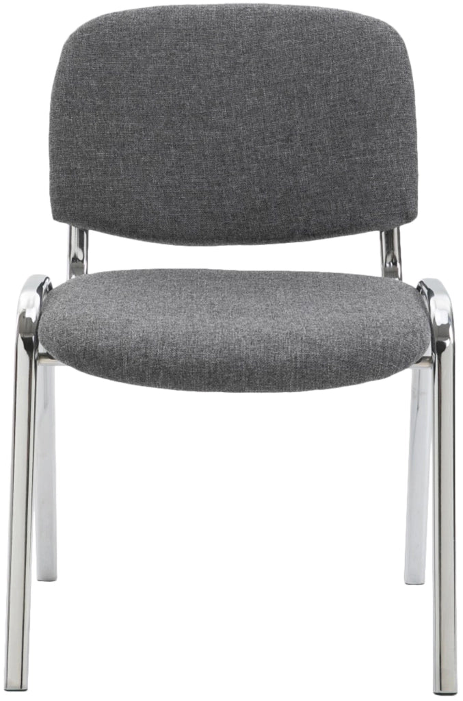 Sedia ospite impilabile KEN in tessuto grigio