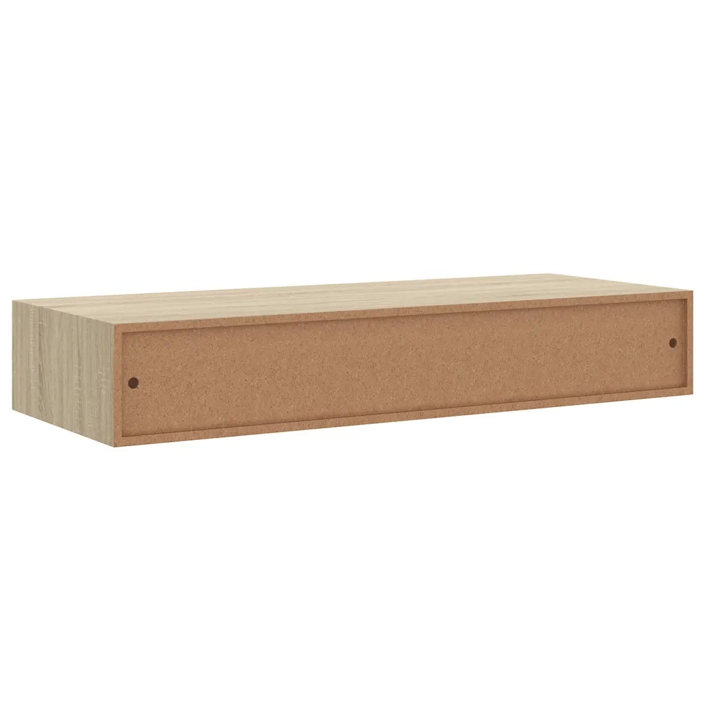 Scaffale con Cassetti da Parete Rovere 60x23,5x10 cm in MDF 330261