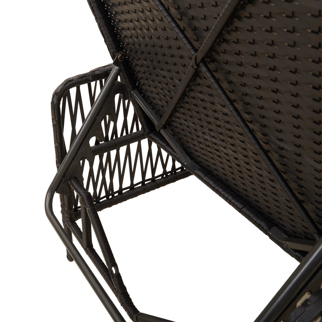 Set di Lettini Prendisole Set di 3 Nero e panna Rattan PE, metallo