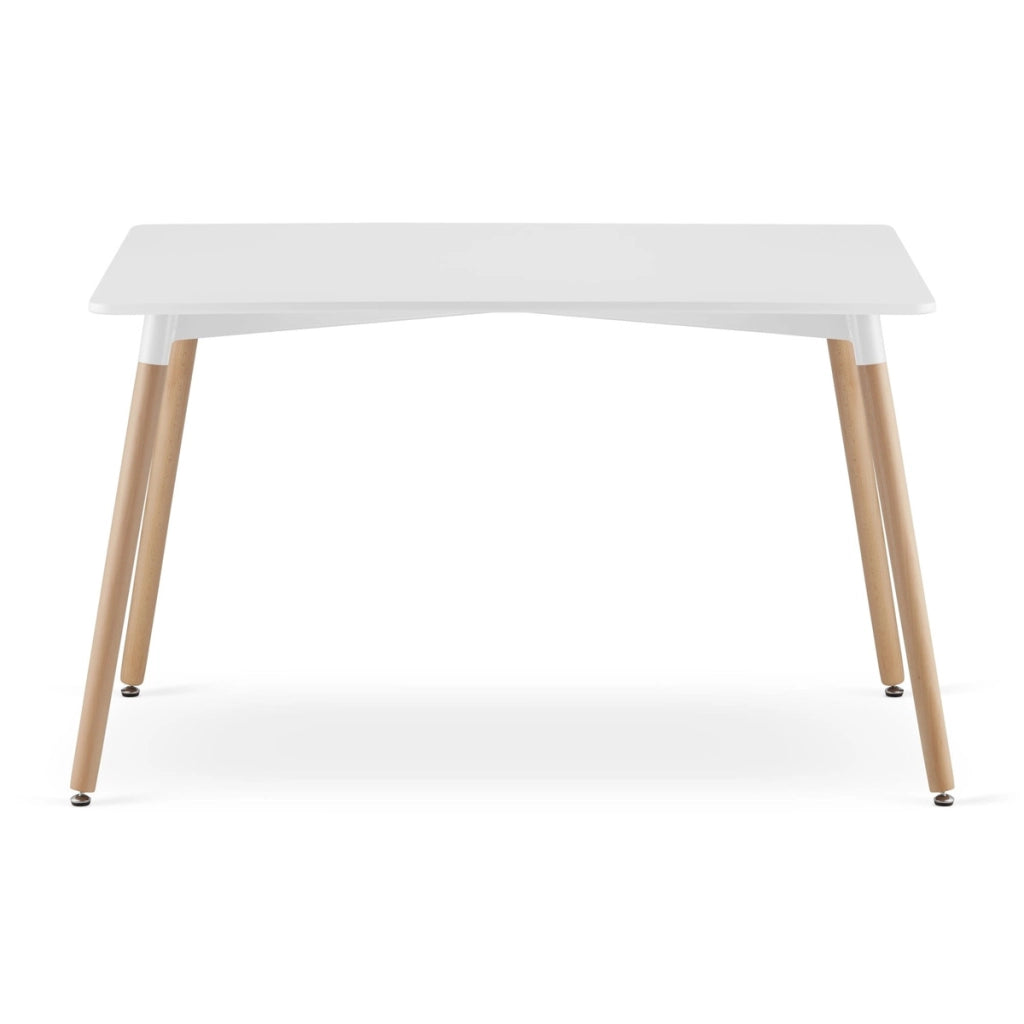Tavolo da pranzo ADRIA scandinavo bianco e faggio 120x80 cm