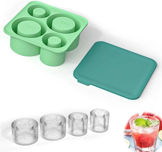 Igloo in silicone con 4 contenitori - cilindrico quadrato e a cavità - 50-100 ml cocktail vino frutta purè