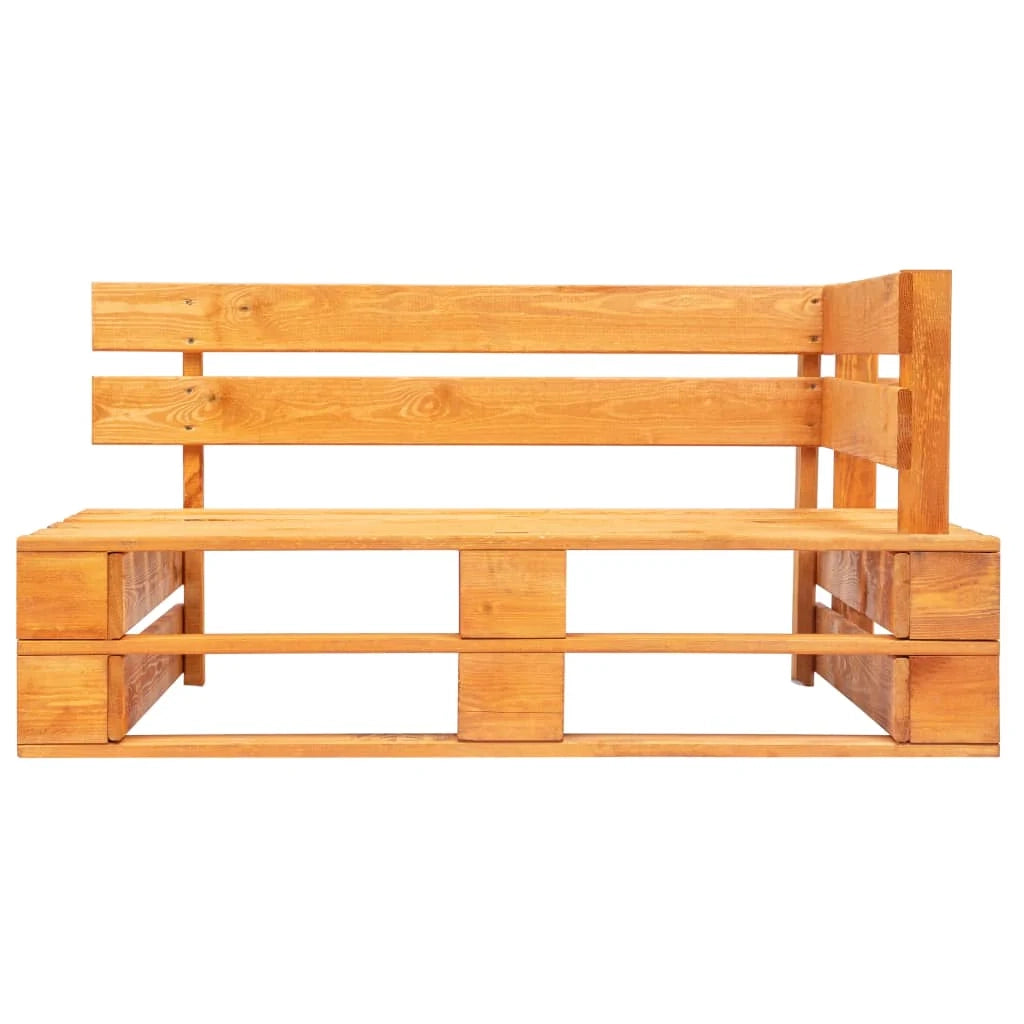 Panca da giardino mobili da esterno per patio terrazza pallet angolare da giardino 110 x 65 x 55 cm legno color miele 02_0011832