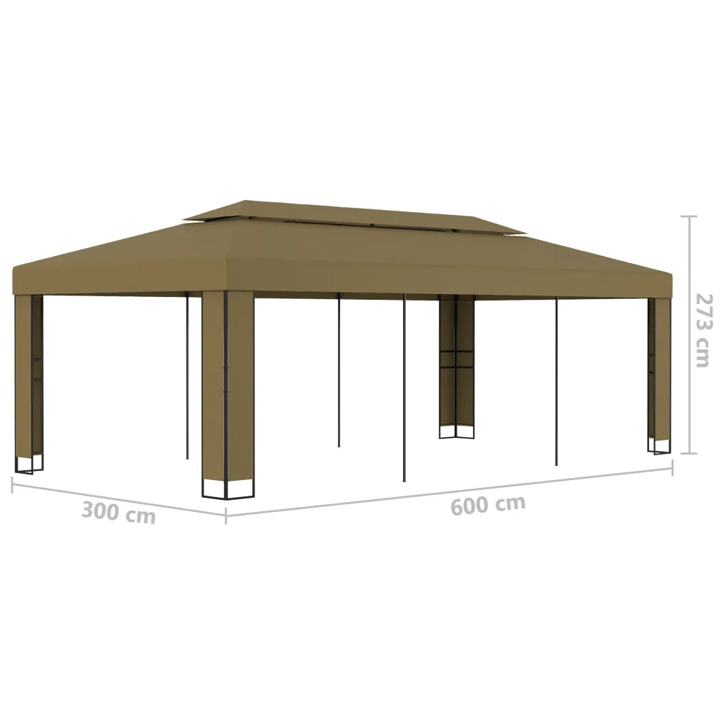 Gazebo con Tetto Doppio 3x6 m Grigio Talpa 180 g/mÂ² cod mxl 57106
