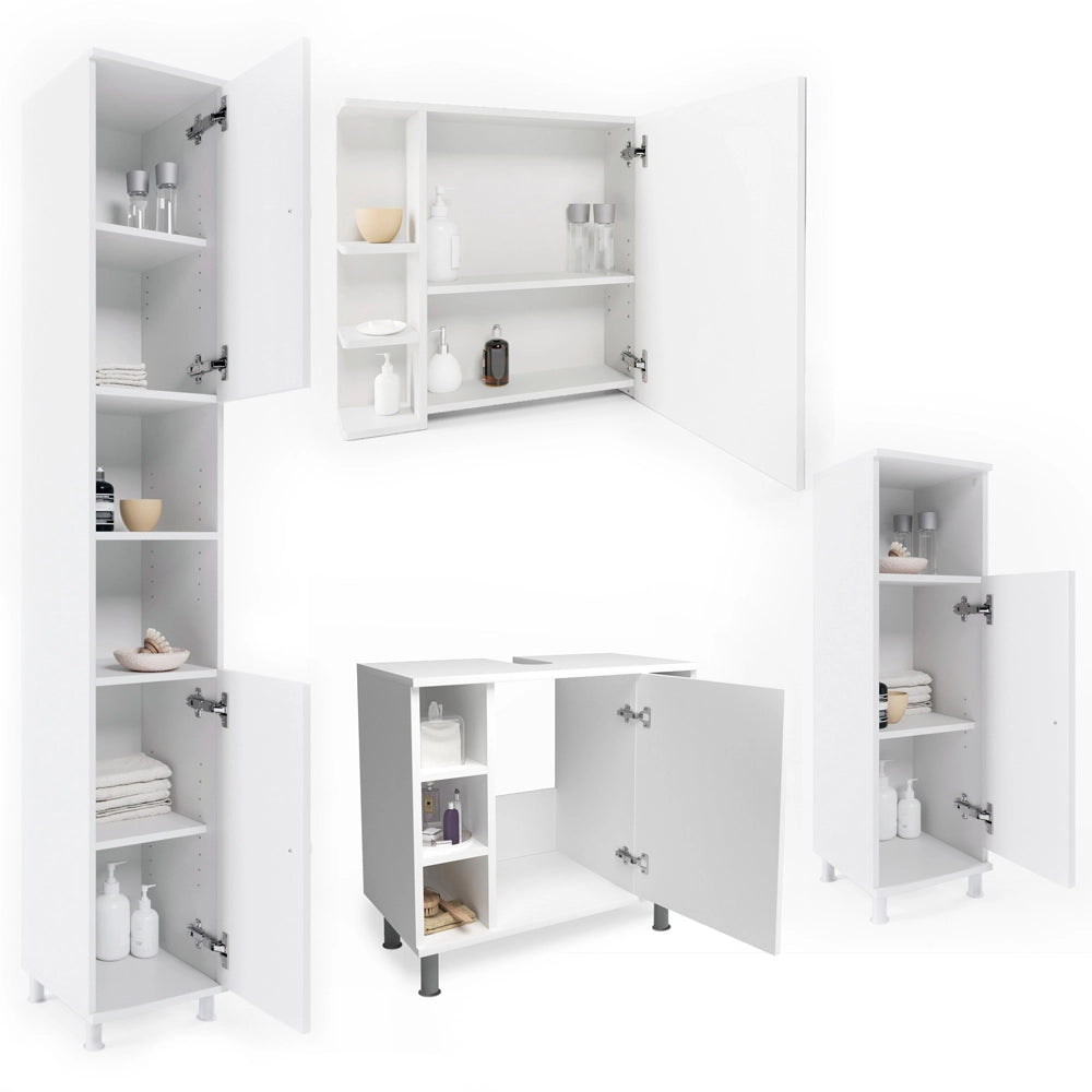 Vicco Set mobili bagno Bianco 4 parti