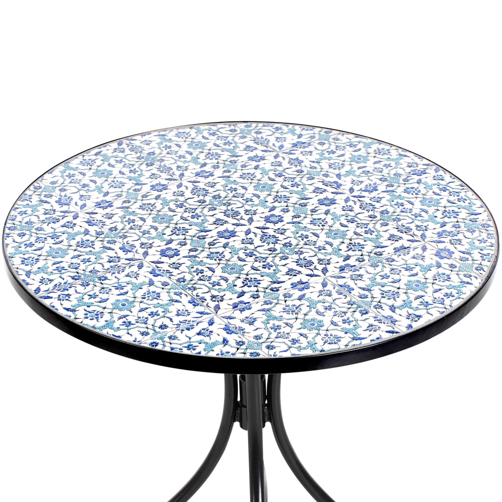 Set da bistrot da giardino in metallo nero con motivo a mosaico stile vintage