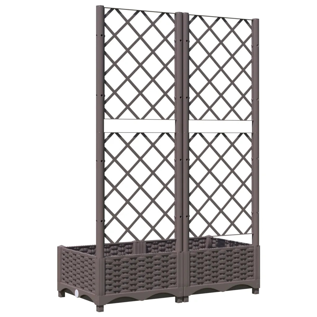 Fioriera da Giardino con Graticcio Marrone 80x40x121,5 cm in PP 318260
