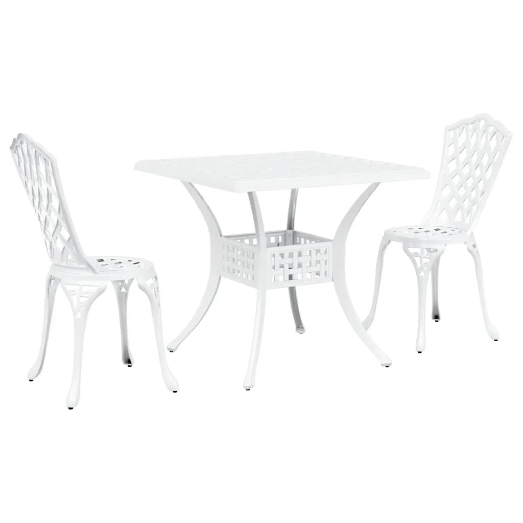 Set di Tavolo da Giardino 3 pcs Bianco Alluminio pressofuso 3334758