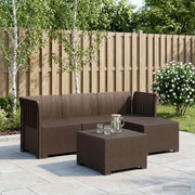 Divano da giardino 4 posti aspetto rattan PP Marrone 3443923