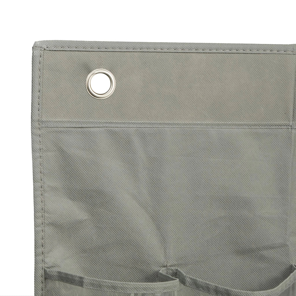 Organizer per scarpe da appendere 15 tasche pratico contenitore moderno camera da letto 120 x 30 cm in plastica grigia 13_0015381