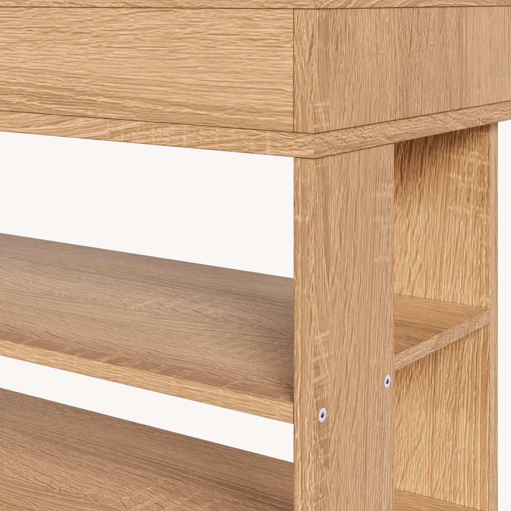 Scarpiera Boppeelo Scaffale a 5 Ripiani e Cassetto 94 x 75 x 30 cm - Effetto Rovere Sonoma [en.casa]