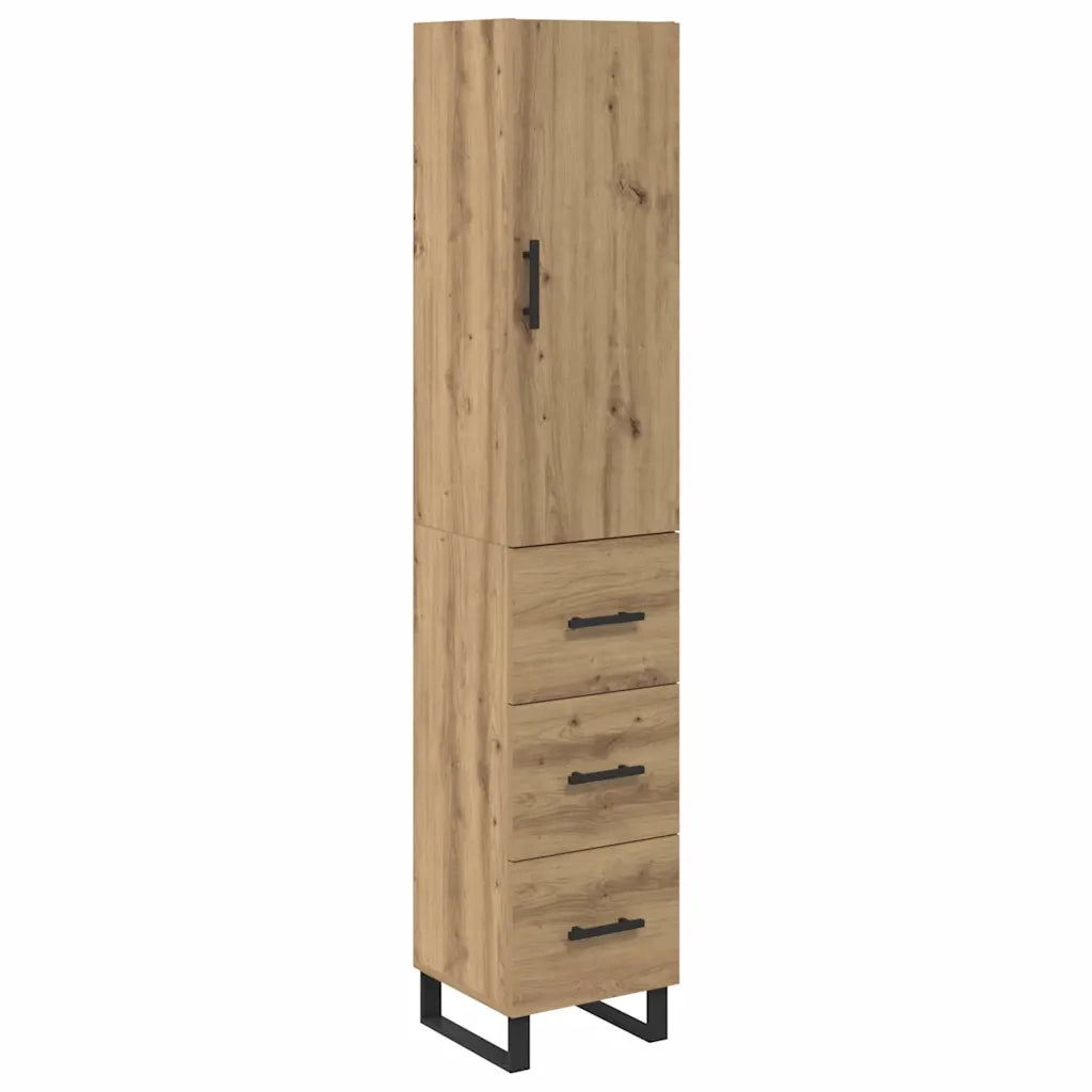 Credenza | Madia | Buffet da pranzo | Armadio da pranzo con cassetto Rovere artigianale 34,5 x 34 x 180 cm