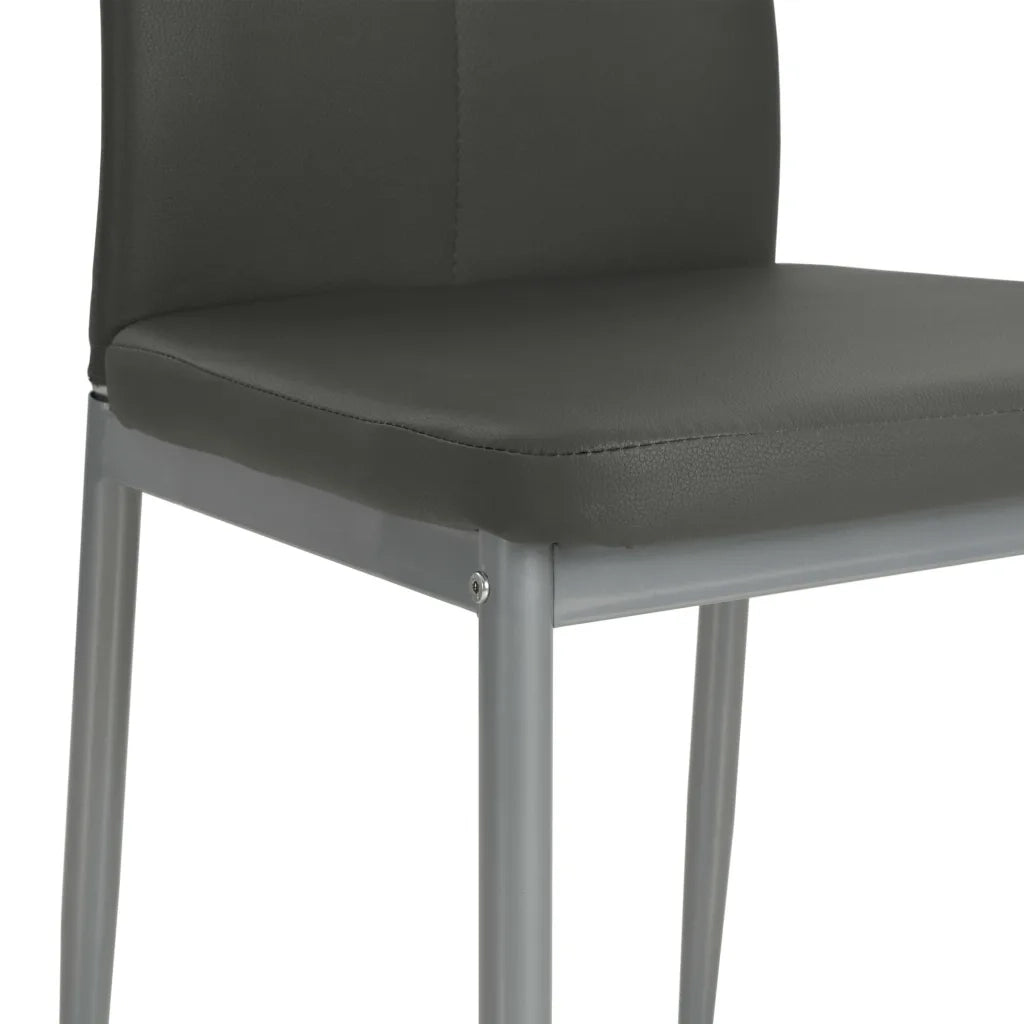 Sedie da Pranzo 4 pz Grigie in Similpelle 246186