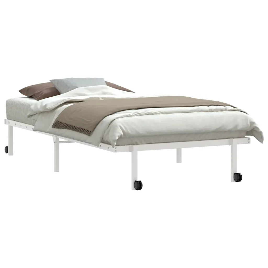 Giroletto senza Materasso Pieghevole Bianco 100x190 cm Acciaio 4103968