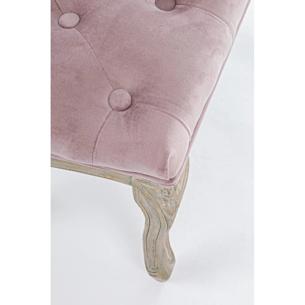Panca imbottita in tessuto con gambe in legno stile classico - ARIANNA