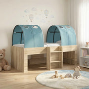 Letto Alto per Bambini con Tunnel 3 pz Rovere Sonoma e Azzurro 3423540