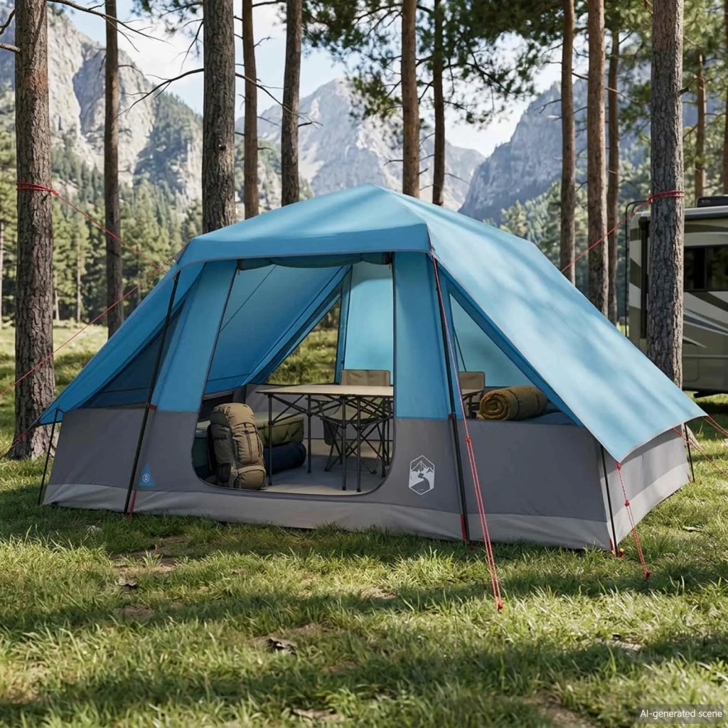 Tenda familiare con telo da pioggia resistente all'acqua Blu 42042203