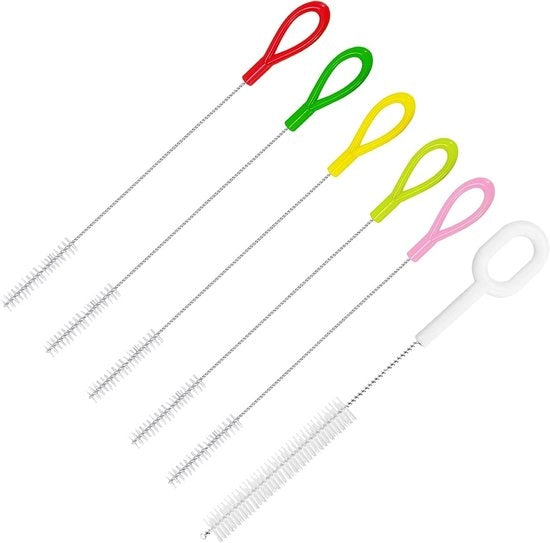 Set di Spazzole per Pulizia a 6 Colori - Spazzole in Acciaio Inossidabile con Manico per Biberon - Riscaldabile e Reutilizzabile per Biberon Bambino