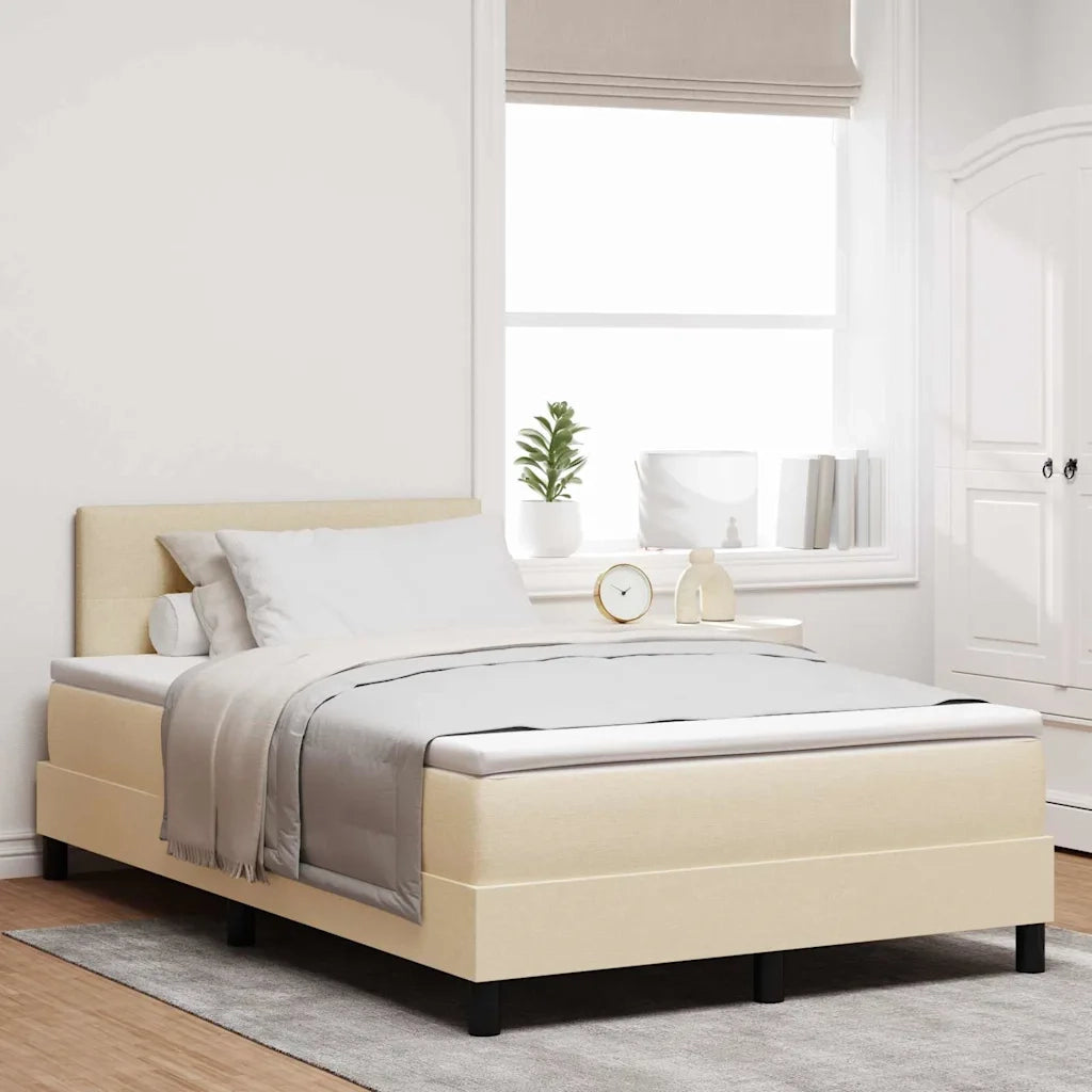 Letto a molle con materasso con led Crema 120 x 200 cm Tessuto 3342203