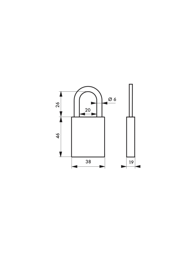 Lucchetto SP 90 AS 38 mm con arco in acciaio inox, 2 chiavi – Serrurerie de Picardie
