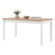 Senn, Tavolo Fisso 8 Posti, 160x80x77h cm Marrone Rovere Nodi