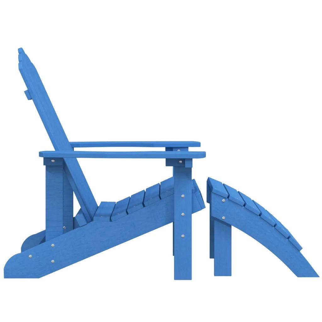 Sedia da Giardino Adirondack con Poggiapiedi Blu Acqua in HDPE 318648
