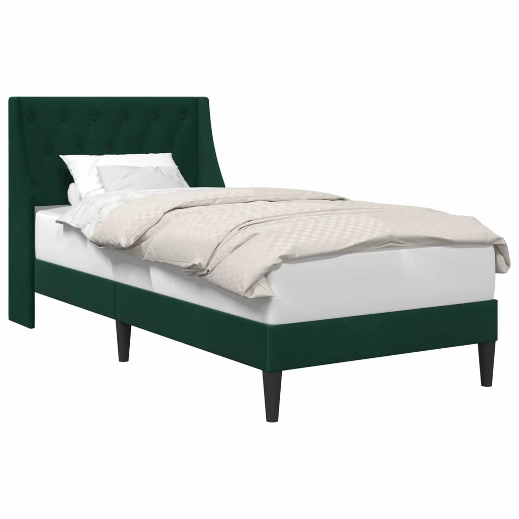 Struttura del letto Verde Scuro 100 x 200 cm Velluto