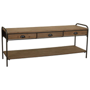 Credenza in legno e metallo marrone 149x38x58h cm