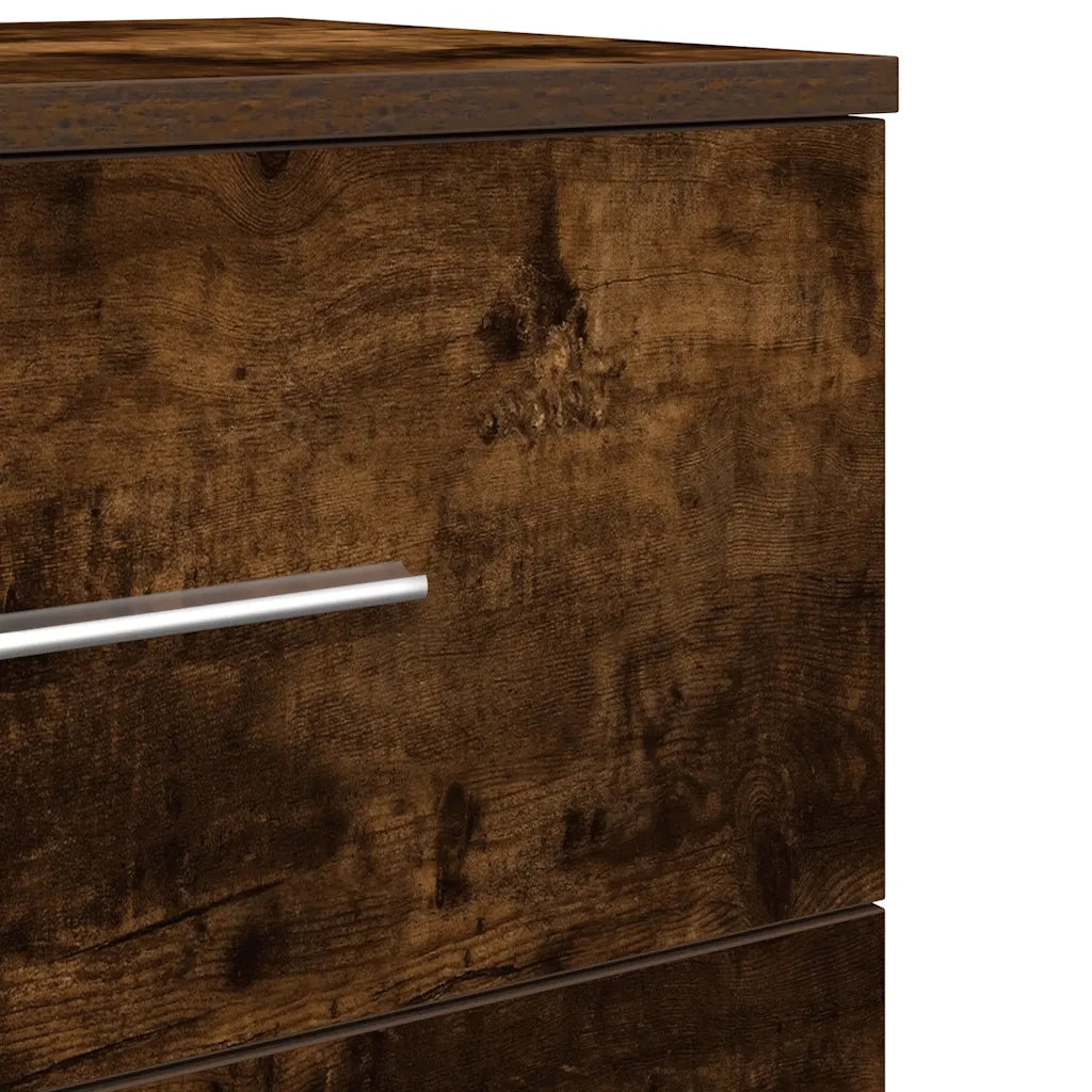 Comodino con 2 Cassetti Rovere Fumo 40x36x50 cm
