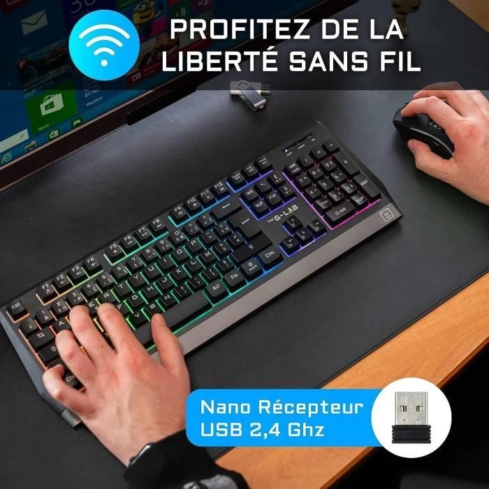 Pacchetto giochi wireless - Tastiera + mouse - Francese