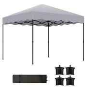 Gazebo da giardino 3x3 m pieghevole ¨C zephmum ¨C grigio chiaro metallo tessuto