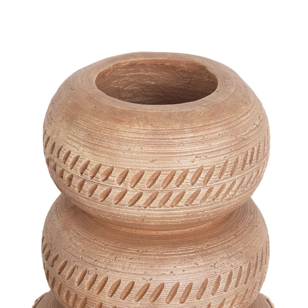 Vaso di fiori marrone chiaro per esterni e interni Boho