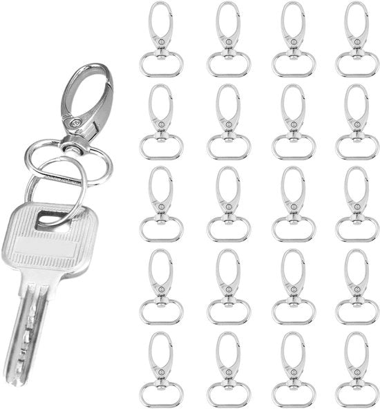 Ferratura a Pistone 20 Pezzi - Chiavi a Sfera - Lanyard - Chiusura a Scatto - Rotazione a 360 Gradi - Ferratura a Gancio