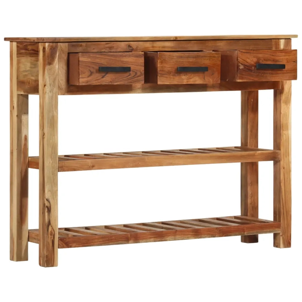 Credenza con 3 Cassetti 110x30x80 cm Legno Massello di Acacia 338032