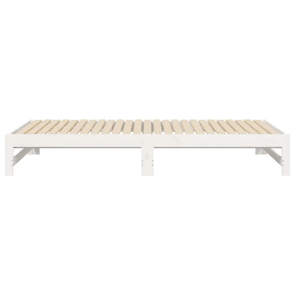 Dormeuse Estraibile Bianca 2x(100x200)cm Legno Massello di Pino 823400